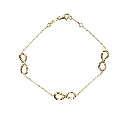 9ct Yellow Gold Infinity Chain Bracelet (7.5")