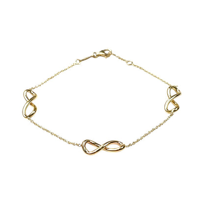 9ct Yellow Gold Infinity Chain Bracelet (7.5")