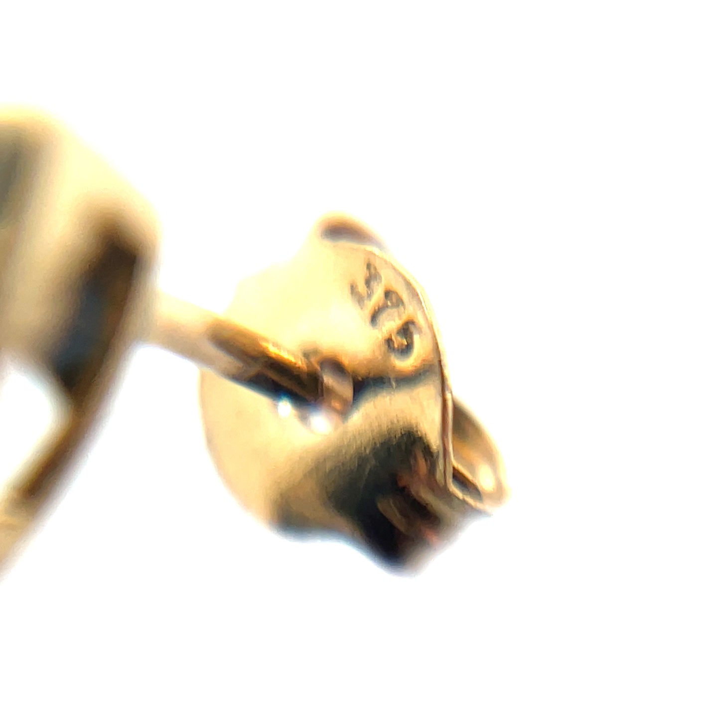 9ct Yellow Gold Pear Sapphire Rub Over Stud Earrings