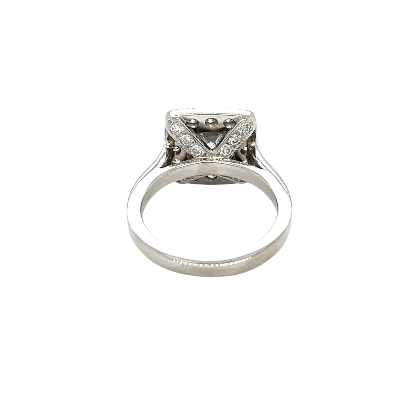 Platinum Princess Cut Diamond Halo Ring (I)