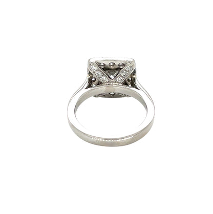 Platinum Princess Cut Diamond Halo Ring (I)