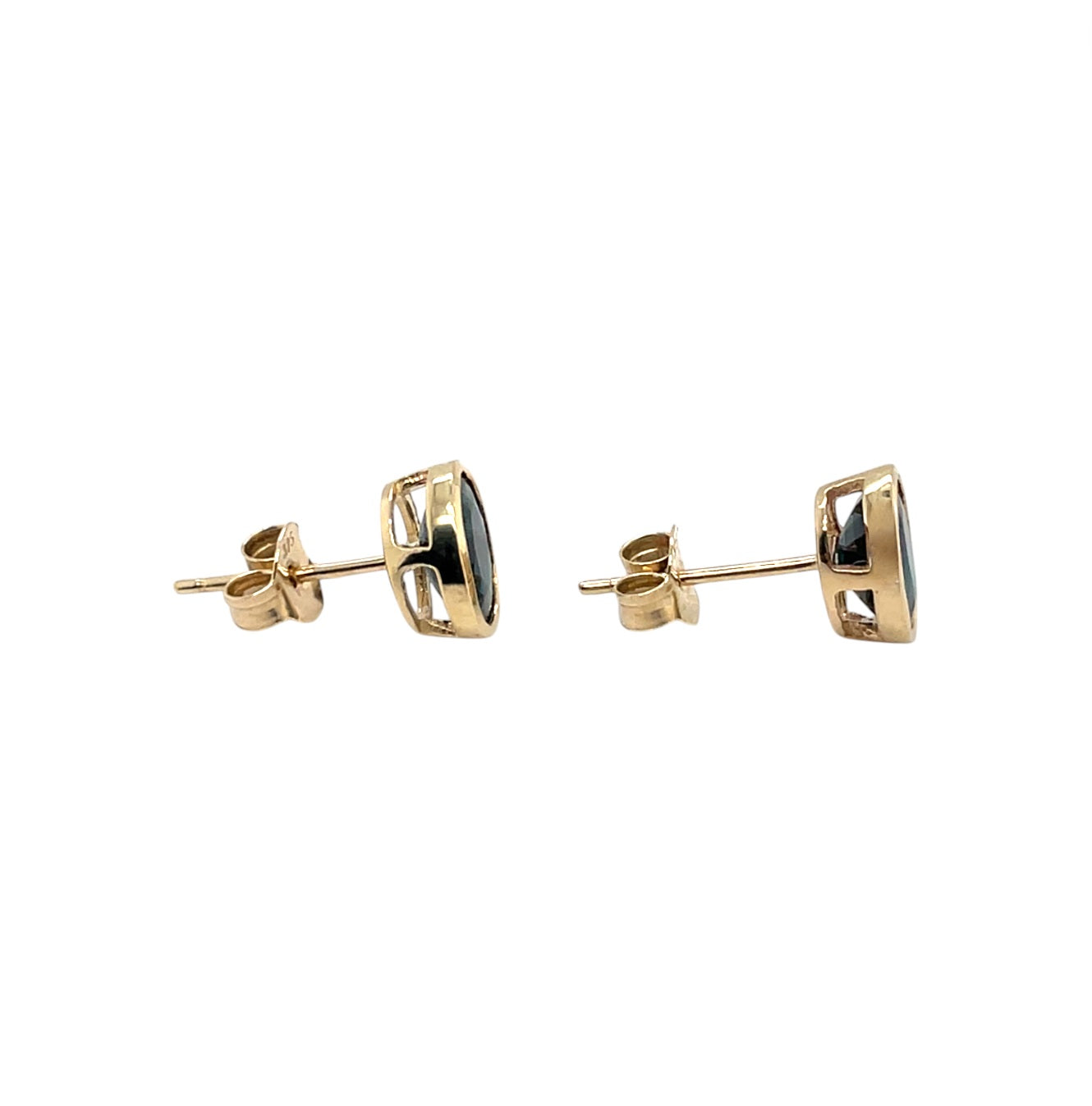 9ct Yellow Gold Sapphire Rubover Stud Earrings