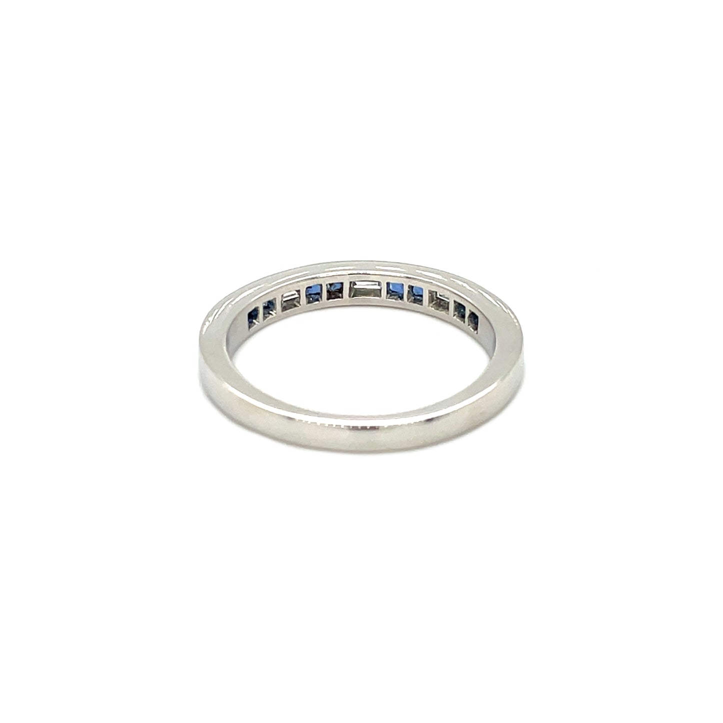 Platinum Diamond & Sapphire Channel Set Ring (Q)