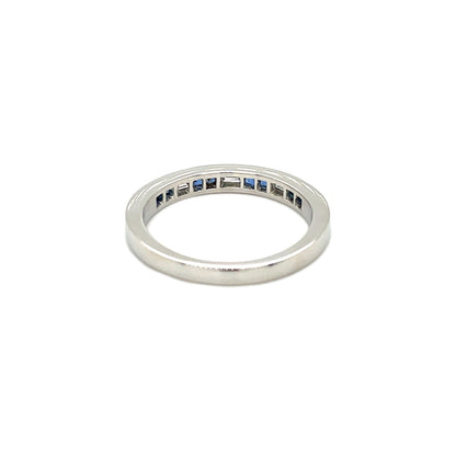 Platinum Diamond & Sapphire Channel Set Ring (Q)