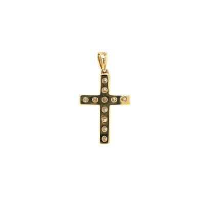 18ct Yellow Gold Diamond Cross Pendant