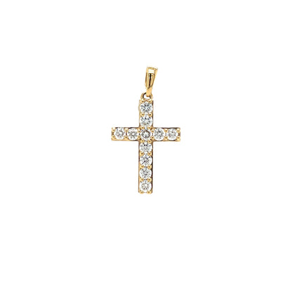 18ct Yellow Gold Diamond Cross Pendant