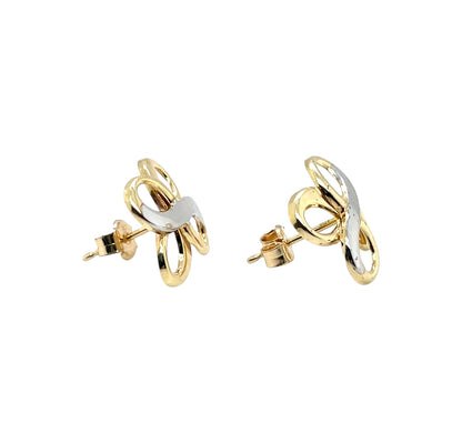 9ct White & Yellow Gold Double Infinity Stud Earrings
