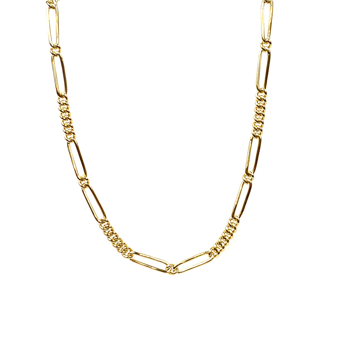 18ct Yellow Gold Fancy Figaro Chain (22")