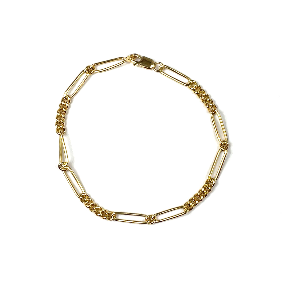 18ct Yellow Gold Fancy Figaro Bracelet (8.5")