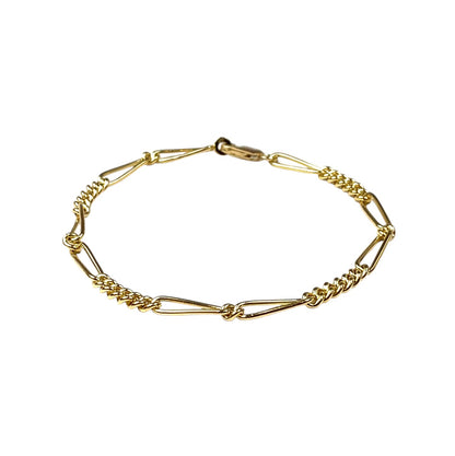 18ct Yellow Gold Fancy Figaro Bracelet (8.5")