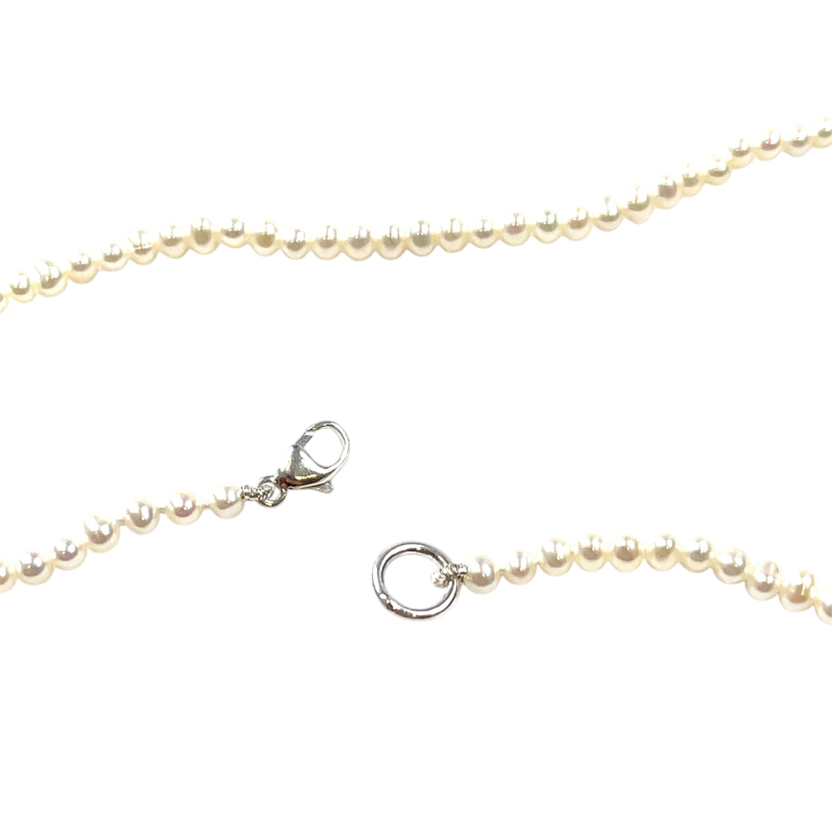 Silver Freshwater White Pearl Necklace (16")