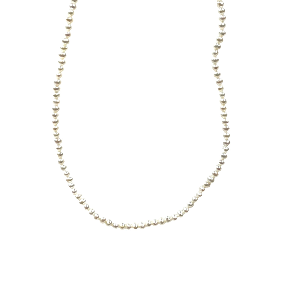 Silver Freshwater White Pearl Necklace (16")