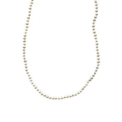 Silver Freshwater White Pearl Necklace (16")