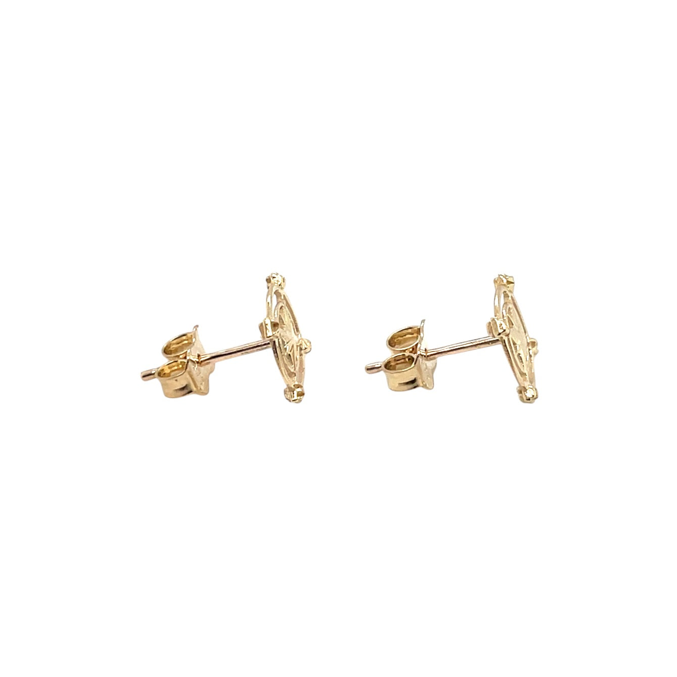 9ct Yellow Gold Nautical Wheel Stud Earrings