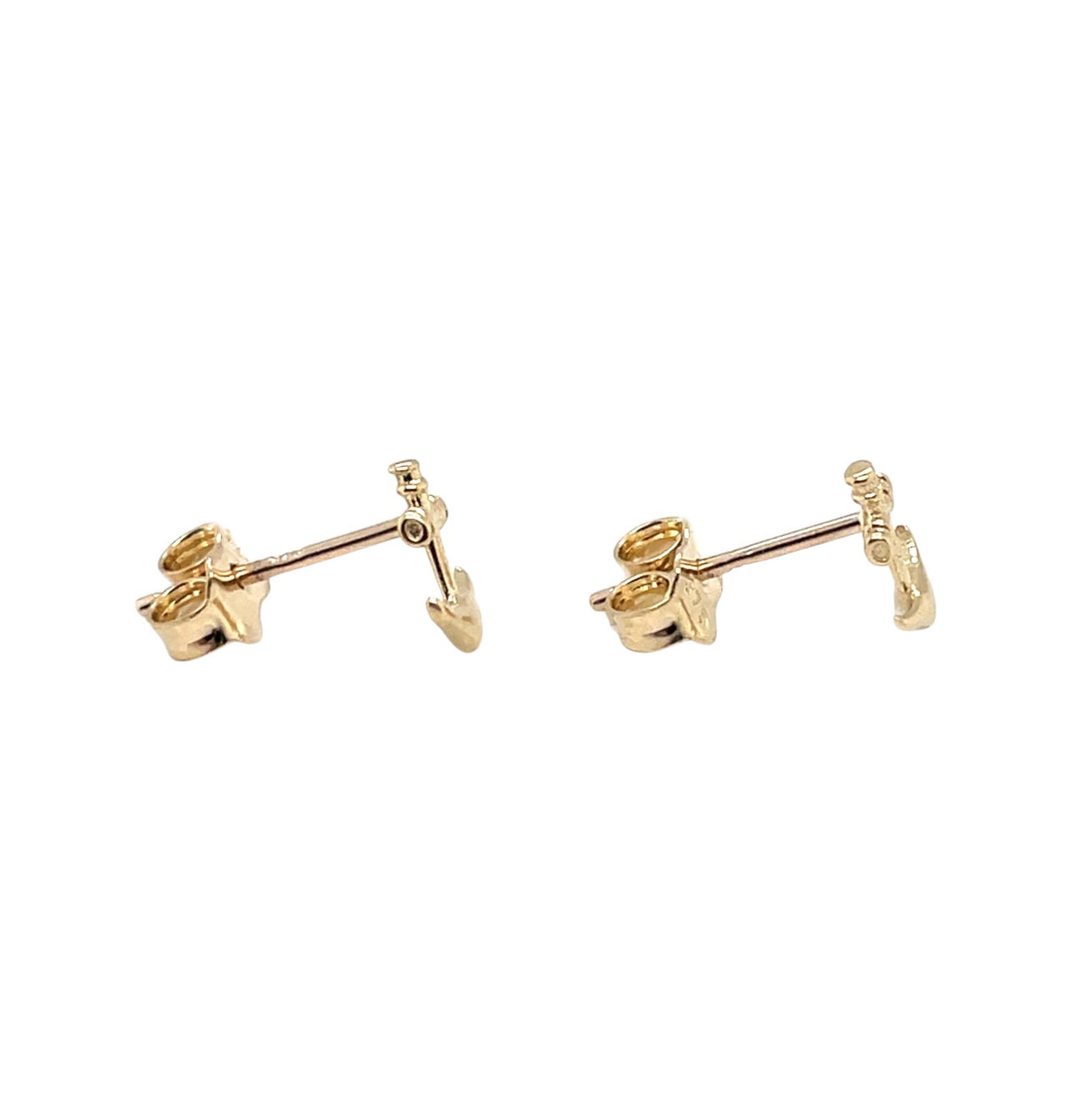 9ct Yellow Gold Anchor Stud Earrings