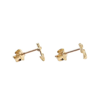 9ct Yellow Gold Anchor Stud Earrings
