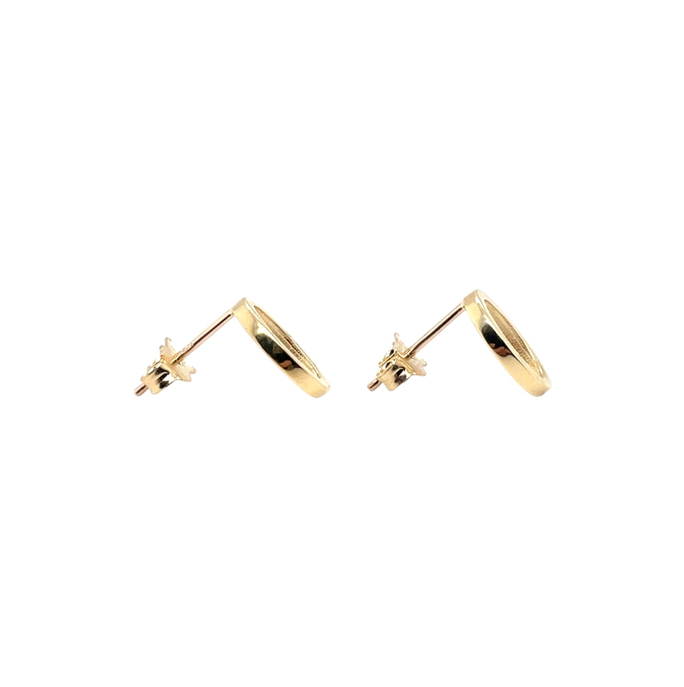 9ct Yellow Gold Square-Edged Open Oval Stud Earrings