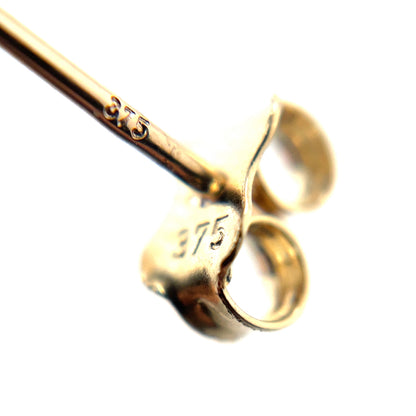 9ct Yellow Gold Square-Edged Open Oval Stud Earrings