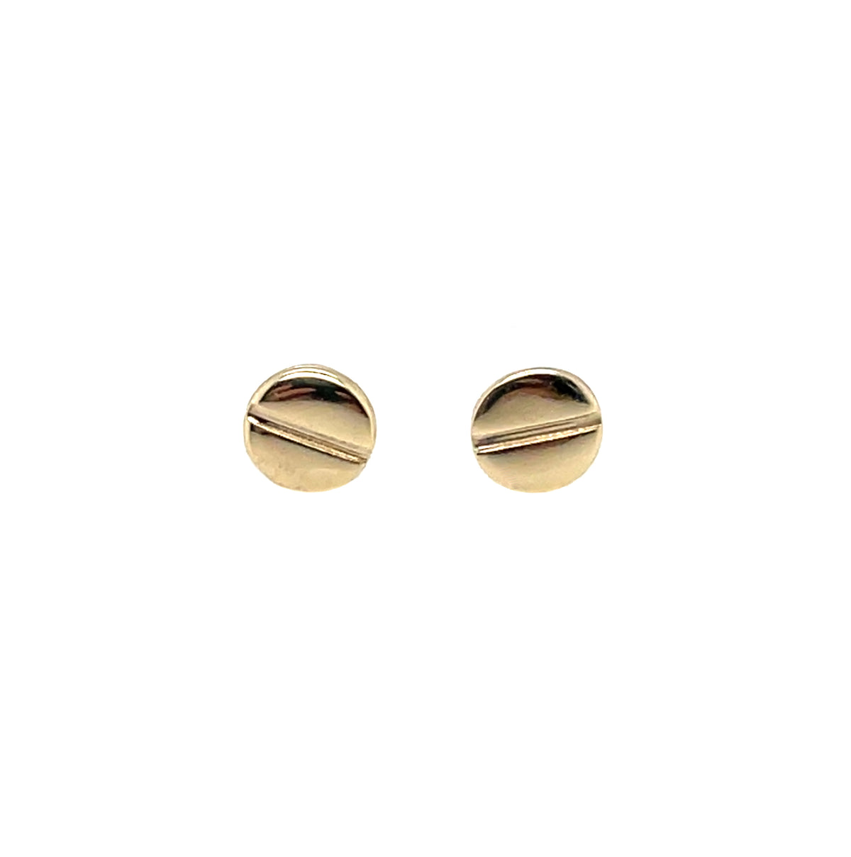 9ct Yellow Gold Screw Head Stud Earrings