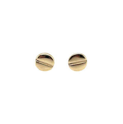 9ct Yellow Gold Screw Head Stud Earrings