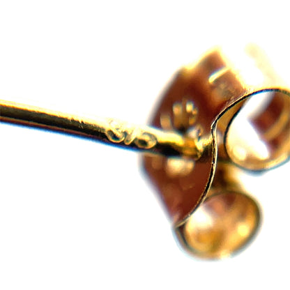 9ct Yellow Gold Ribbed Swirl Knot Stud Earrings