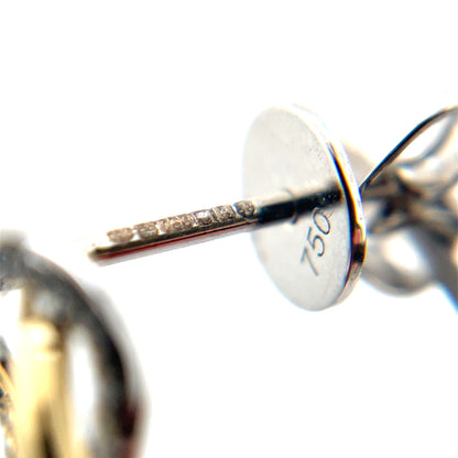 18ct Yellow & White Gold Diamond Set Atom Stud Earrings