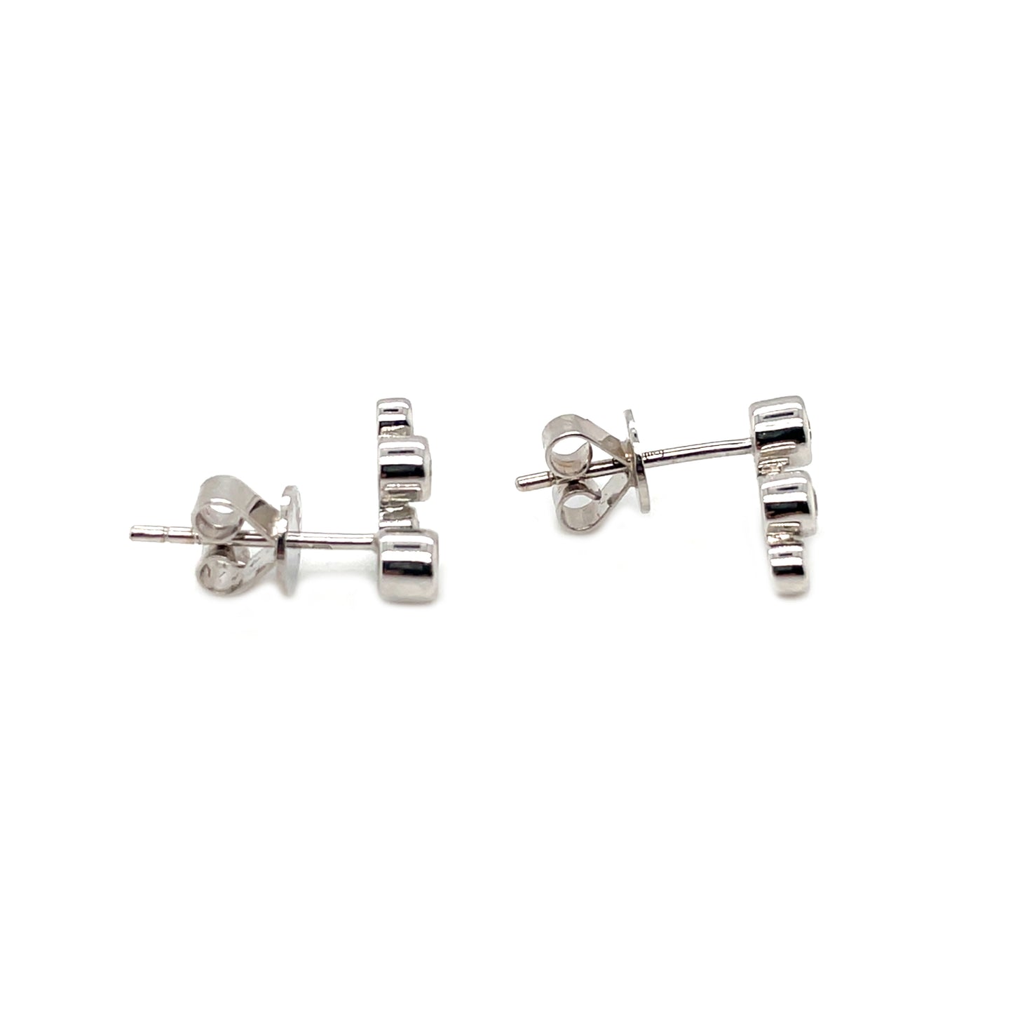 18ct White Gold Diamond Bubble Drop Stud Earrings