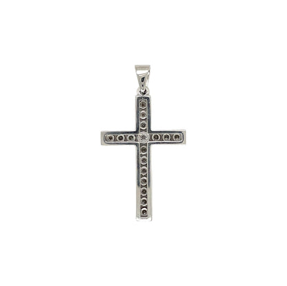 18ct White Gold Diamond Cross Pendant