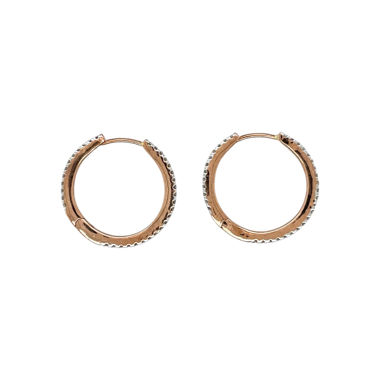 9ct Rose Gold Diamond Hoop Earrings