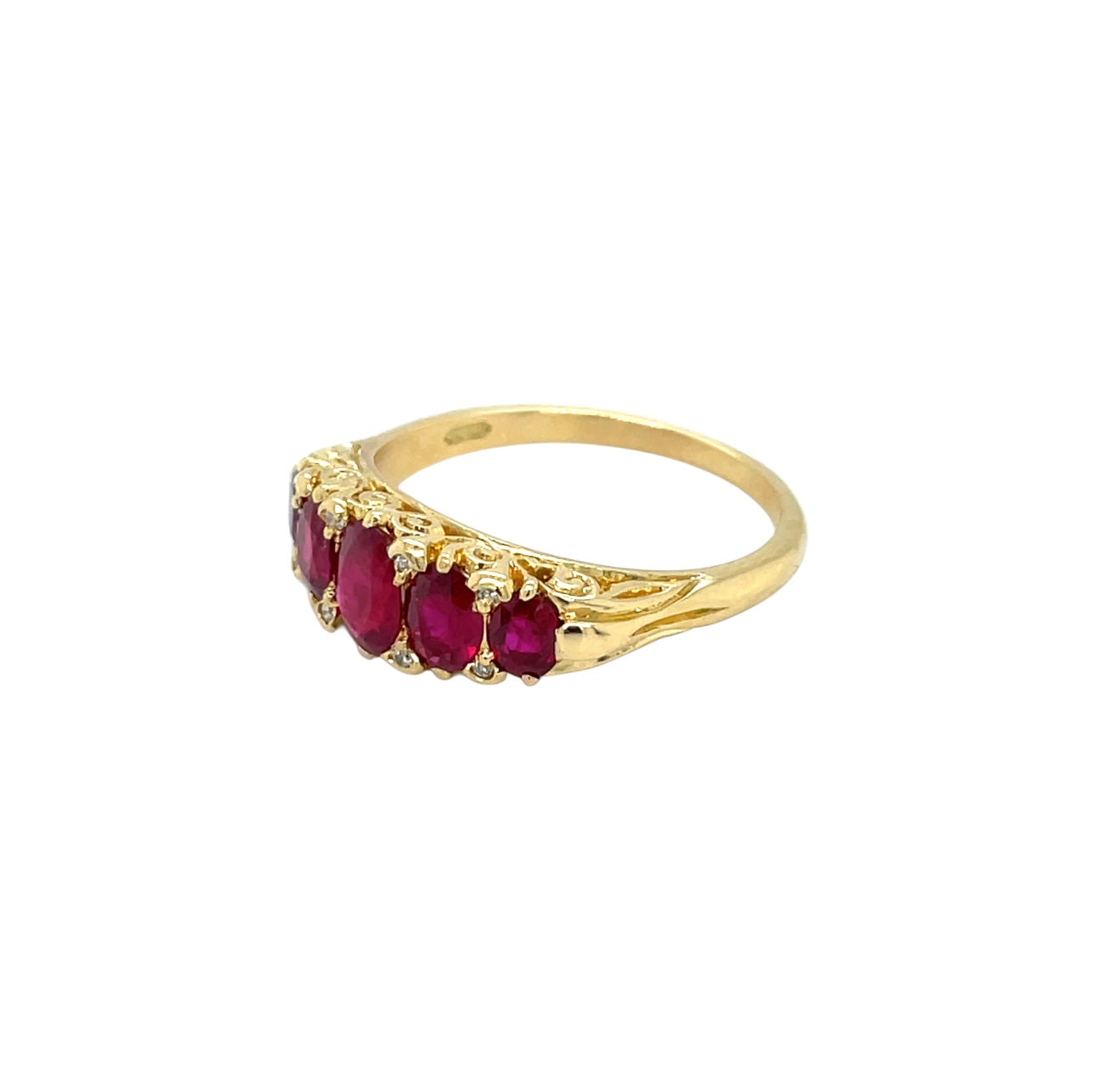 18ct Yellow Gold Five Stone Ruby Ring (R)