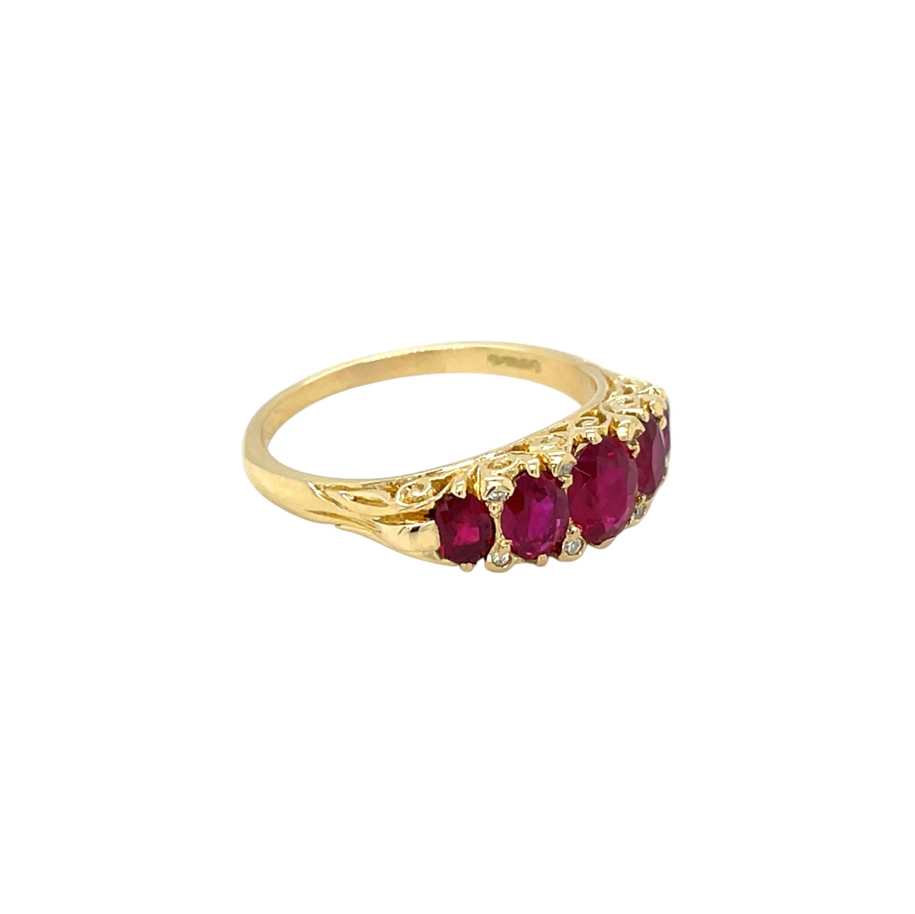 18ct Yellow Gold Five Stone Ruby Ring (R)