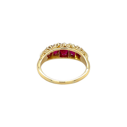 18ct Yellow Gold Five Stone Ruby Ring (R)