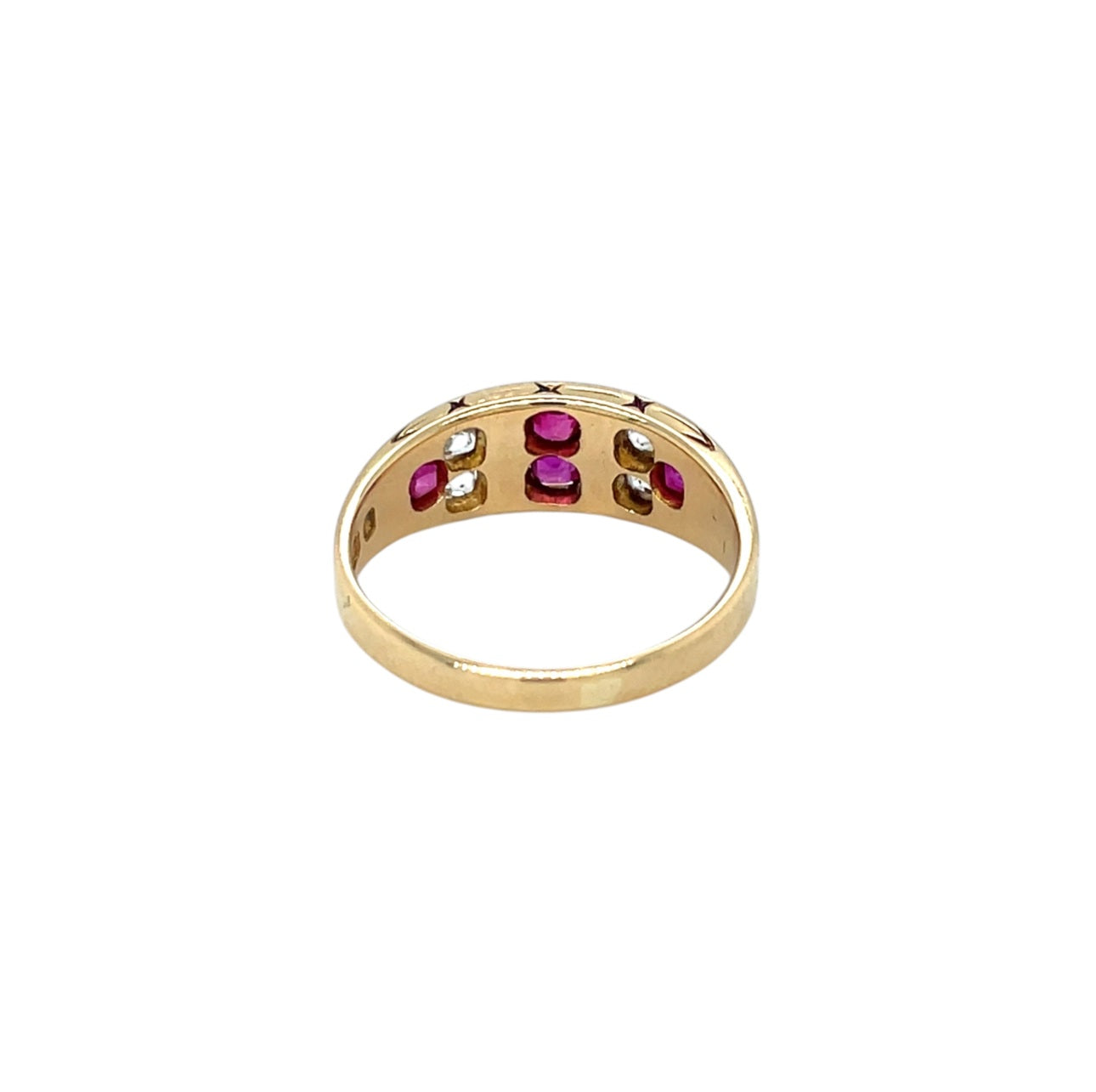 18ct Yellow Gold Ruby & Diamond Ring (K)