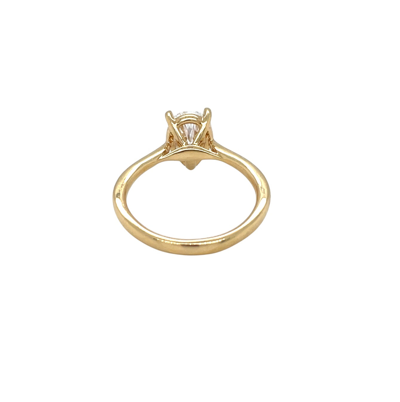 18ct Yellow Gold Pear Cut Lab Grown Diamond Solitaire Ring (M)