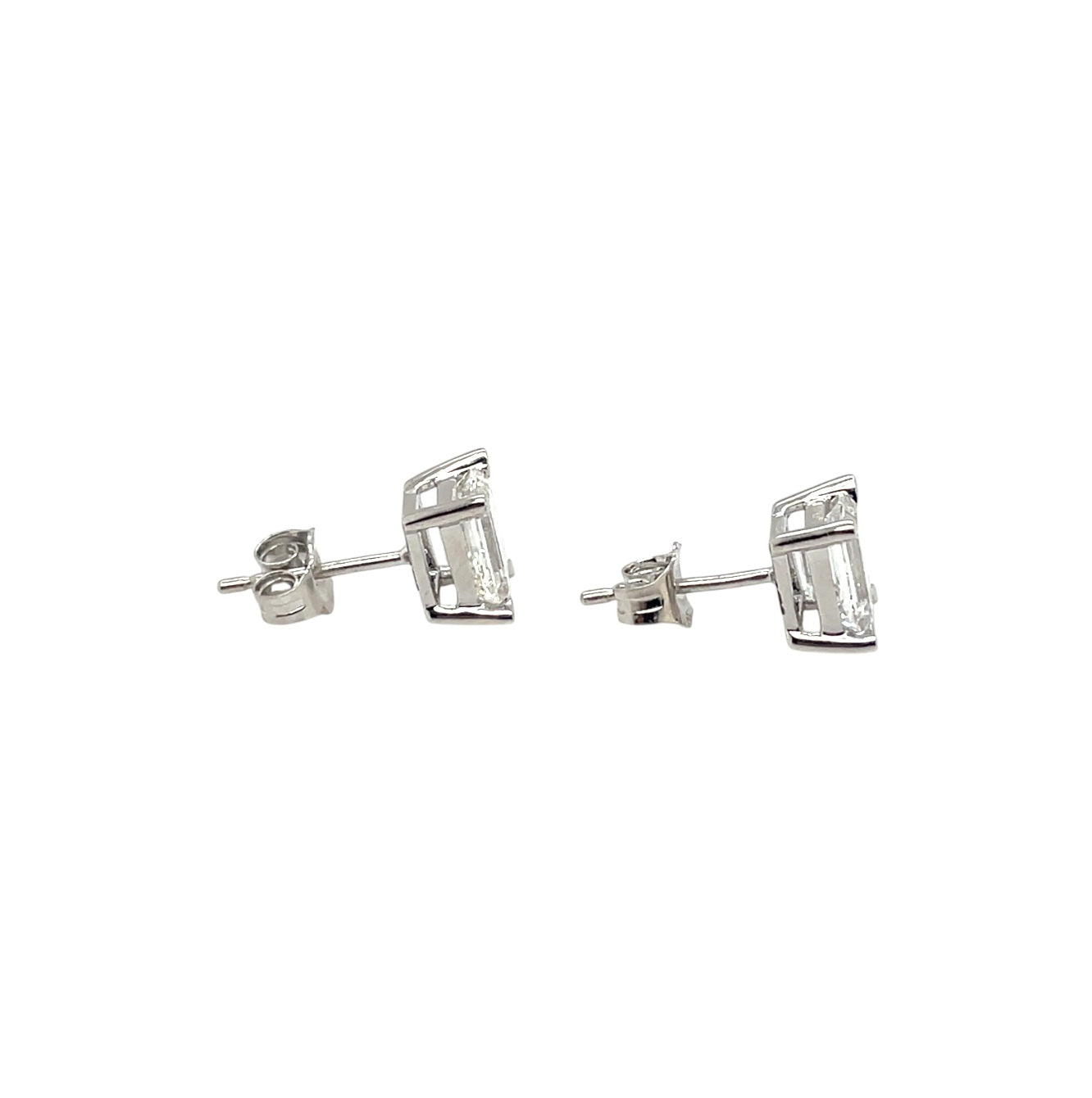 18ct White Gold Emerald Cut Lab Grown Diamond Stud Earrings