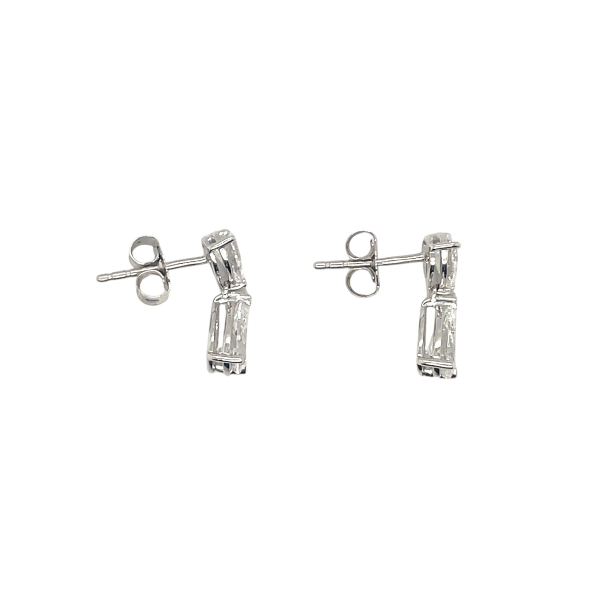 18ct White Gold Lab Grown Pear Cut Diamond Drop Earrings
