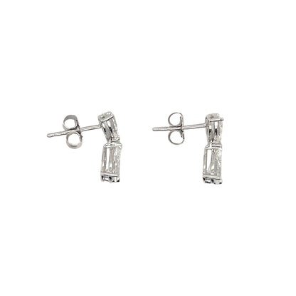 18ct White Gold Lab Grown Pear Cut Diamond Drop Earrings