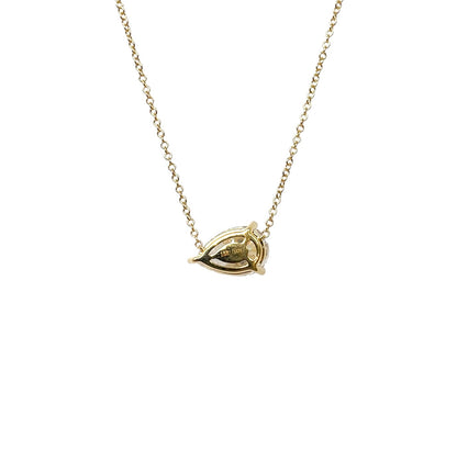 18ct Yellow Gold Pear Cut Lab Grown Diamond Pendant & Chain (18")