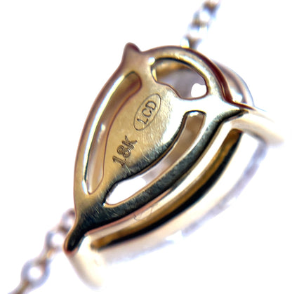 18ct Yellow Gold Pear Cut Lab Grown Diamond Pendant & Chain (18")
