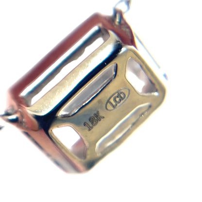 18ct White Gold Emerald Cut Diamond Pendant & Chain (18")