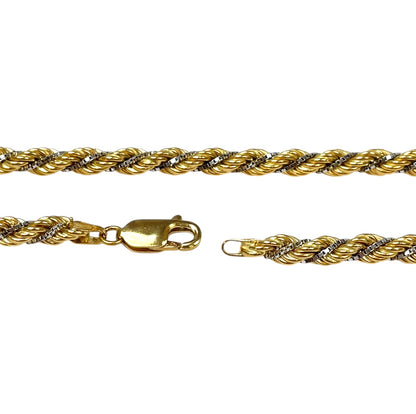 18ct Two Colour Gold Rope Necklace (26")