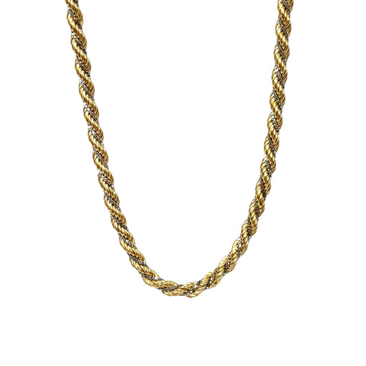 18ct Two Colour Gold Rope Necklace (26")