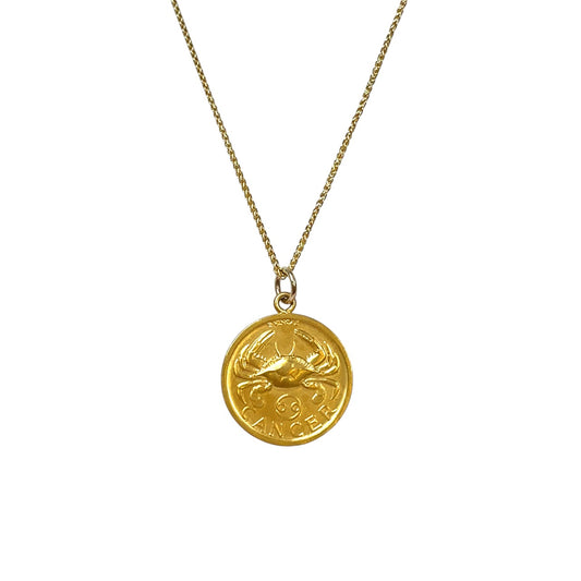 9ct Gold Cancer Zodiac Pendant & Chain (20")