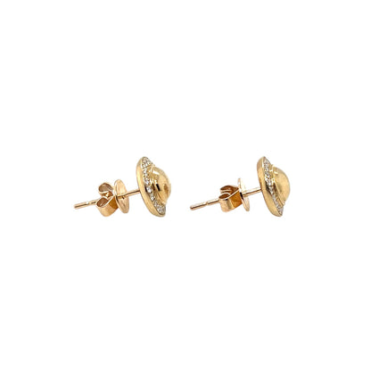9ct Yellow Gold Domed Diamond Stud Earrings