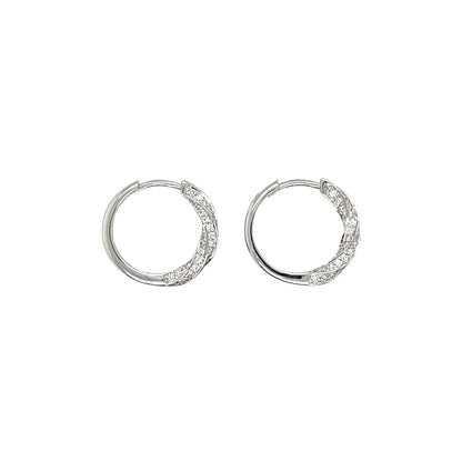 18ct White Gold Diamond Hoop Earrings