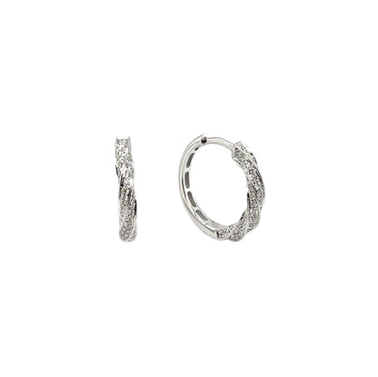18ct White Gold Diamond Hoop Earrings