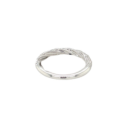 18ct White Gold Diamond Twist Half-Set Eternity Ring (O)