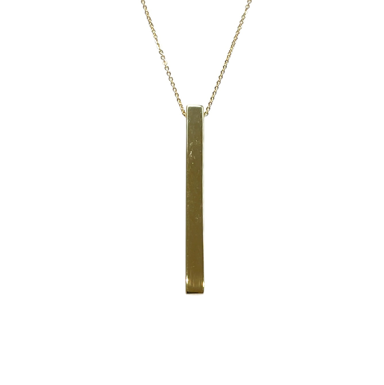 9ct Yellow Gold Bar Pendant & Chain (18")