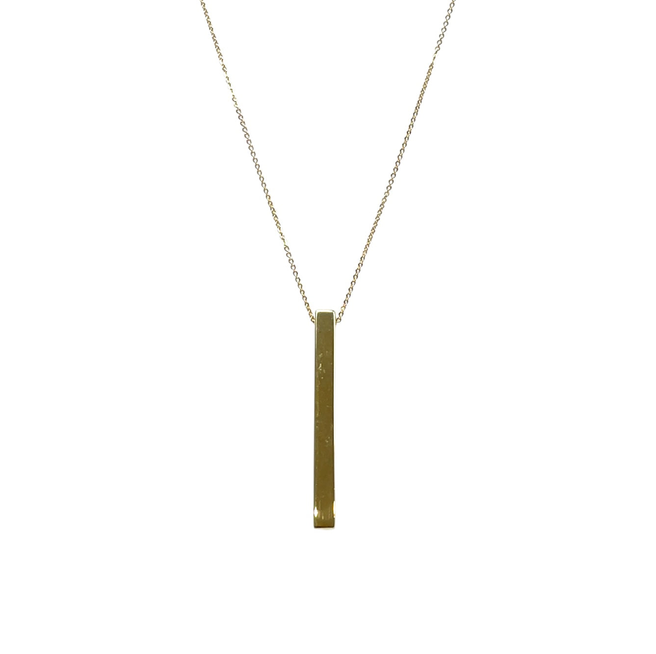9ct Yellow Gold Bar Pendant & Chain (18")