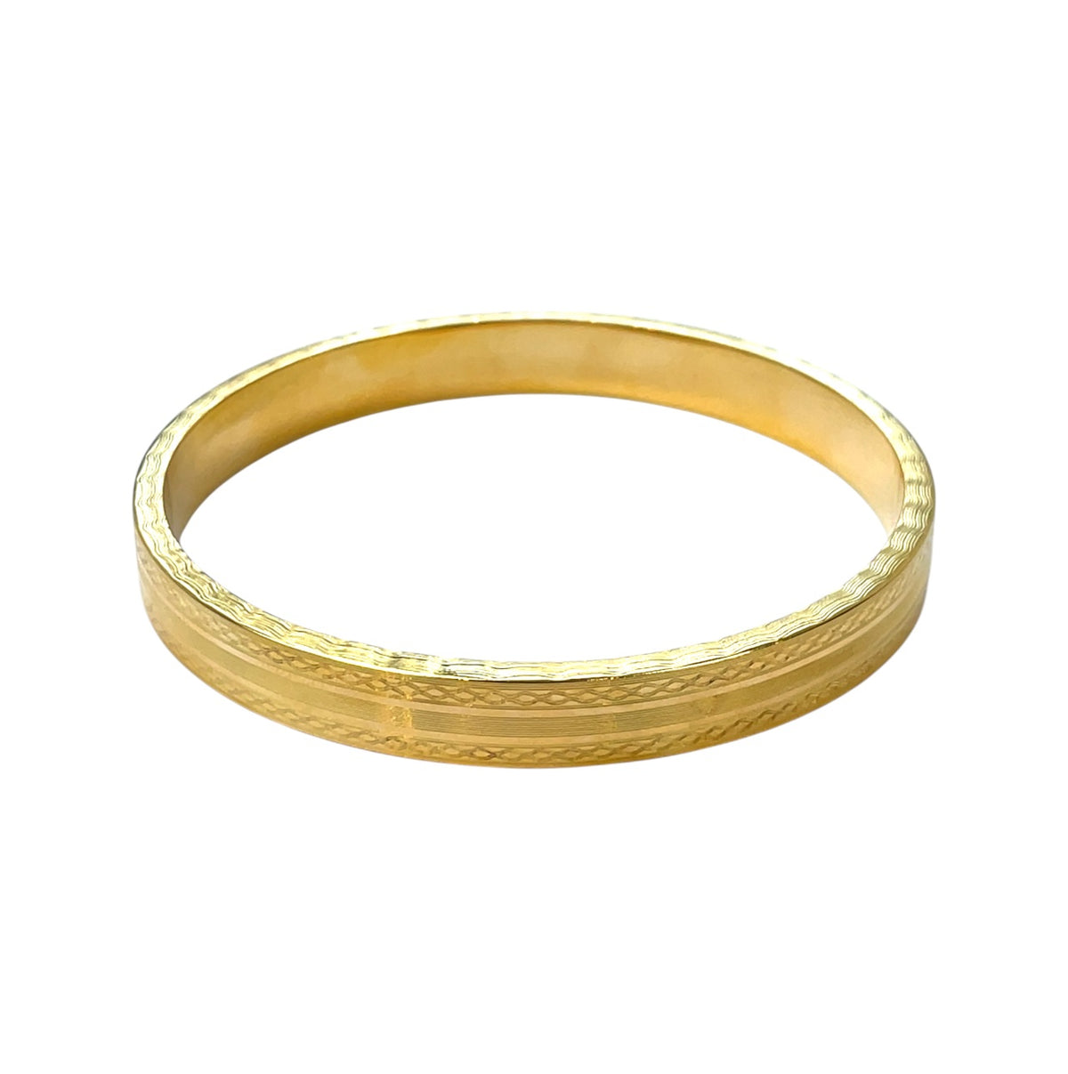 9ct Yellow Gold Patterned Bangle